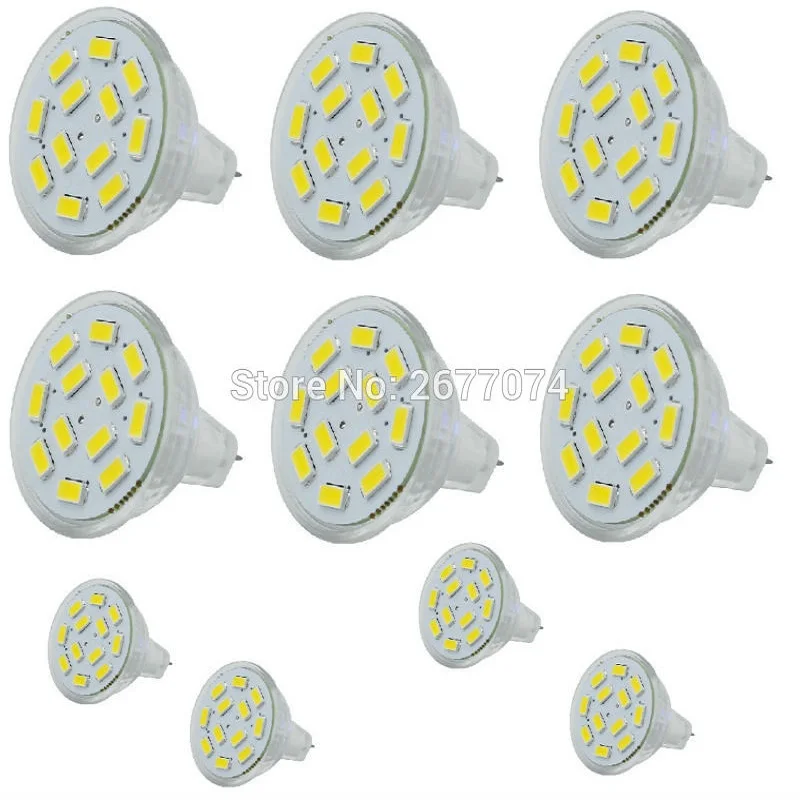 6W MR11 GU4 12 LEDS 5050 5730 leds светильник стеклянная лампа чашка DC12V 600LM теплый белый