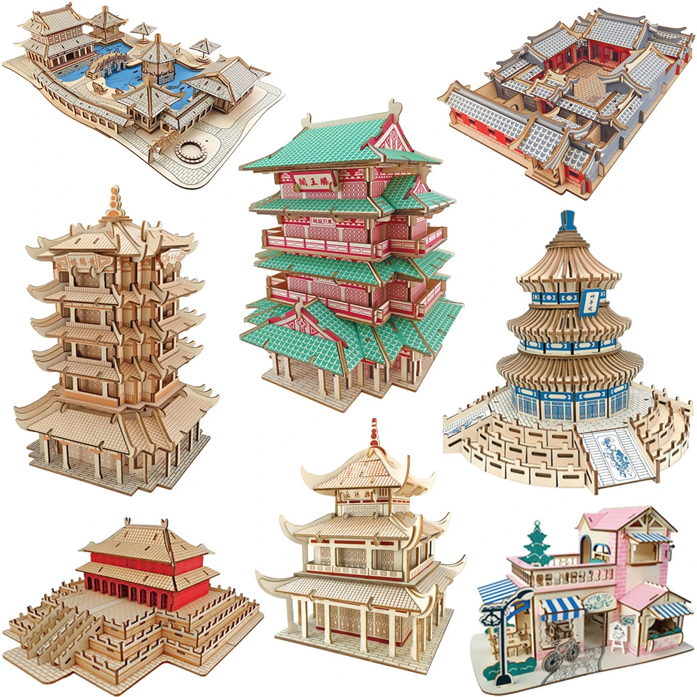 Деревянная деревянная головоломка сделай сам Китайская традиционная