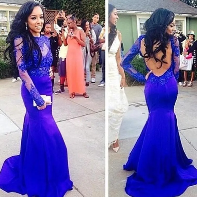 black and blue prom dress