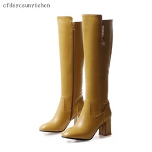 

Shoes Woman Sexy Hot Sale High quality PU Women Knee High Boots Ladies Dress Shoes Plus Big Size 11 BK-XLZC-976-5