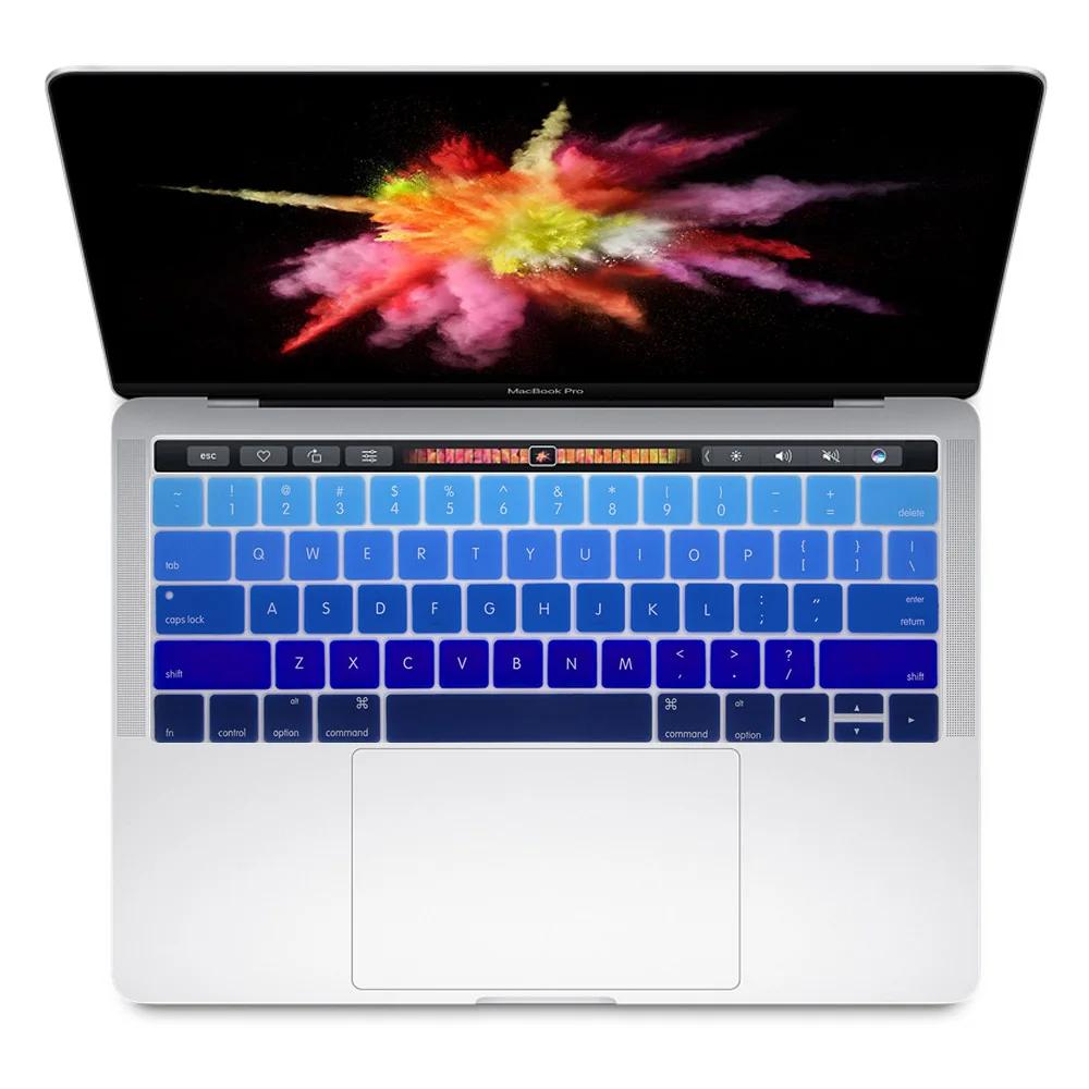 Градиентная силиконовая пленка на клавиатуру для Apple MacBook New Pro retina 1" 15" с сенсорной панелью / выпуска A1989