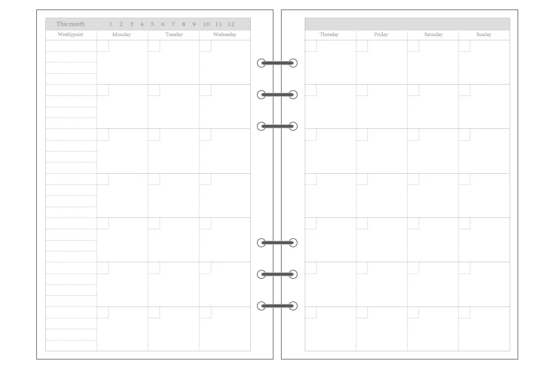 Блокнот с 6 отверстиями, сменные листы, A5, A6, A7, ежедневник, спираль, внутренние страницы, аксессуары для дневника