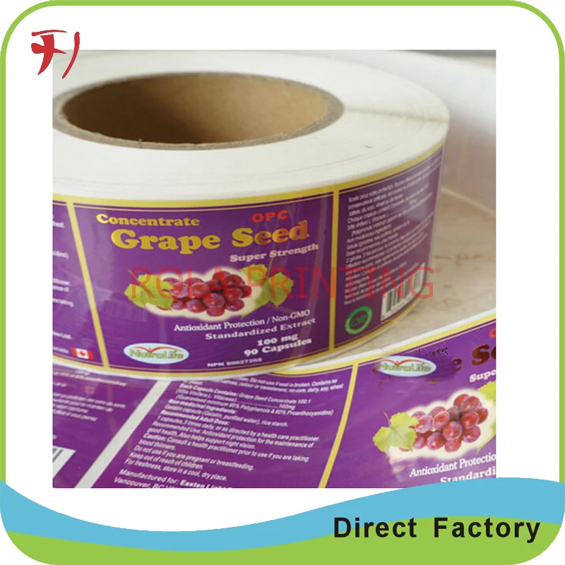 Customized Permanent Vinyl Sticker, Colorful Roll Printing Adhesive Label, Custom Food Label-in ...
