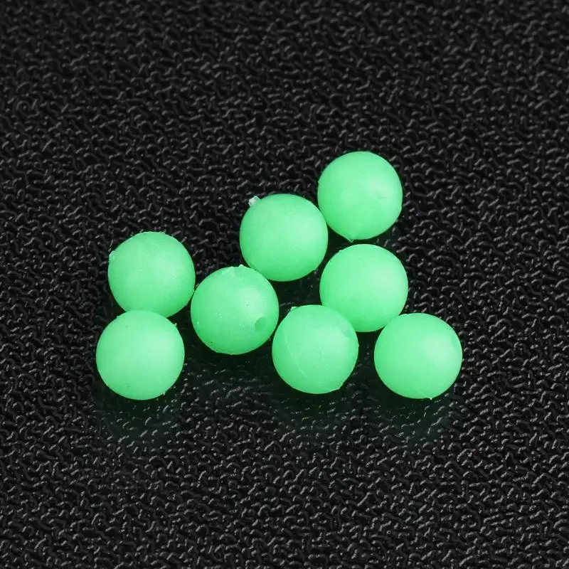 100pcs 5mm Round Luminous Glow Rig Beads Sea Fishing Lure Float Tackles