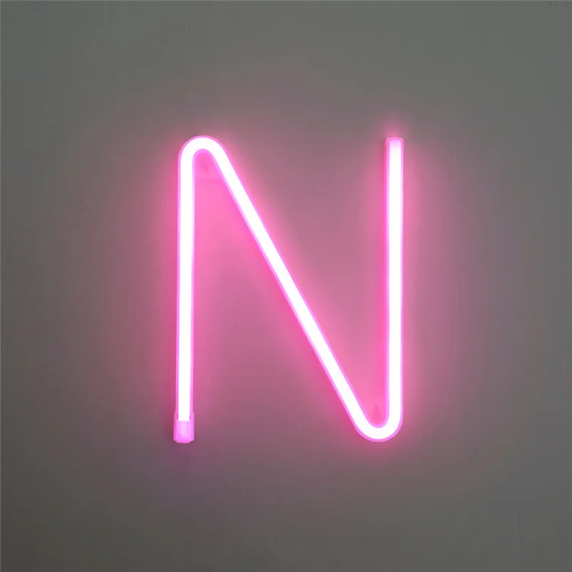 LED Letter Night Lights Plastic Light Up Letters Standing Hanging Warm Pink Light Home Decor Luces Led Decoracion 40JUL2229