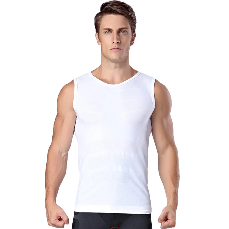 New fashion men tank tops compression tights workout body shper fitness