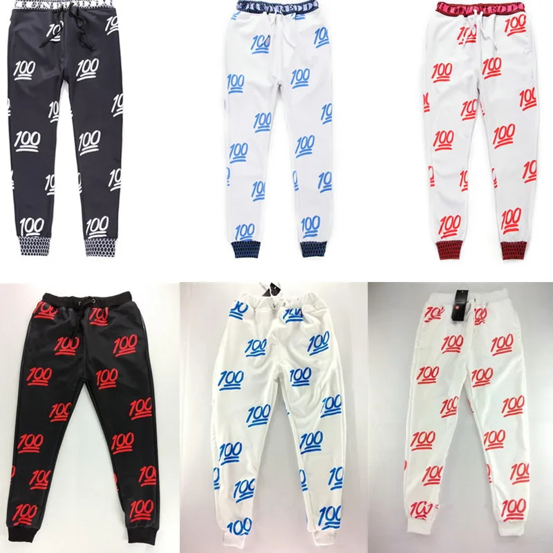 2016 first issue new 100 emoji joggers pants white/black for women/men/girl/boy sweatpant Emojis
