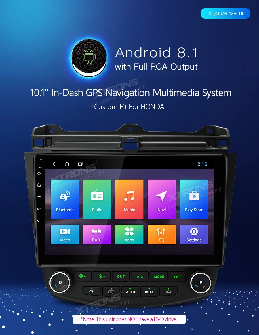 Sale 10.1" Android 8.1 Oreo OS Car Multimedia Navigation GPS Radio for Honda Accord 2002-2007 with Split Screen Function Support 1