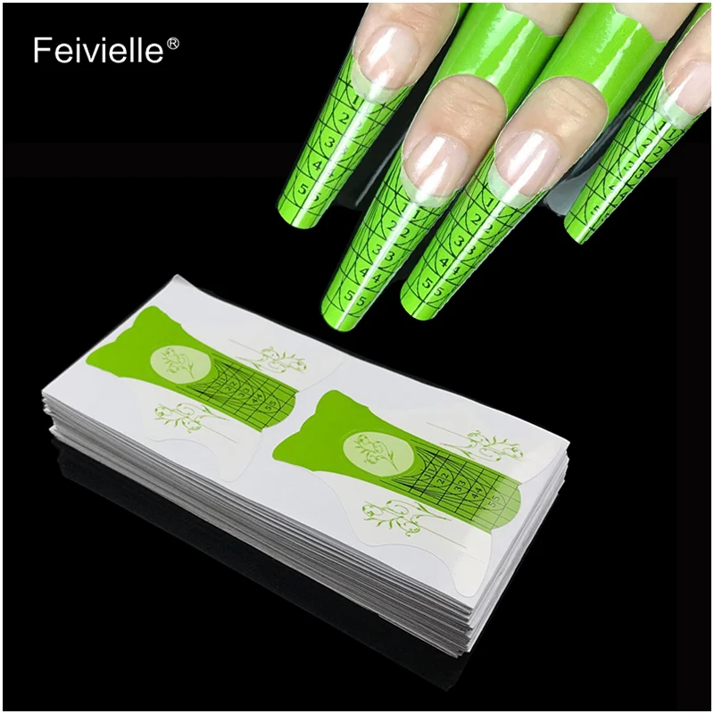 Feivielle, новинка, 500 шт, сделай сам, квадратная форма, клейкая форма для ногтей, для акрила/УФ-геля, кончик для ногтей, наращивание ногтей, маникюрные инструменты для ногтей