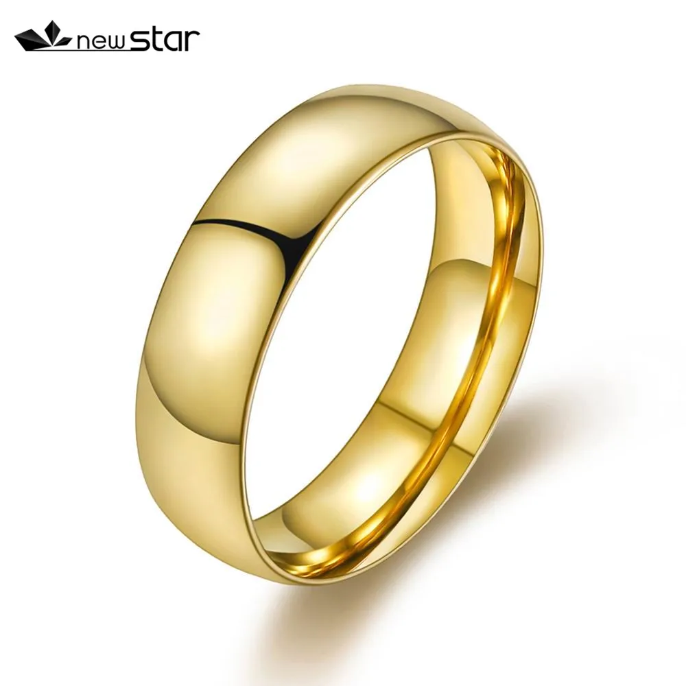 Wedding Rings For Lover Gold-Color Stainless Steel Couple Rings For Engagement Jewelry Wedding Bands