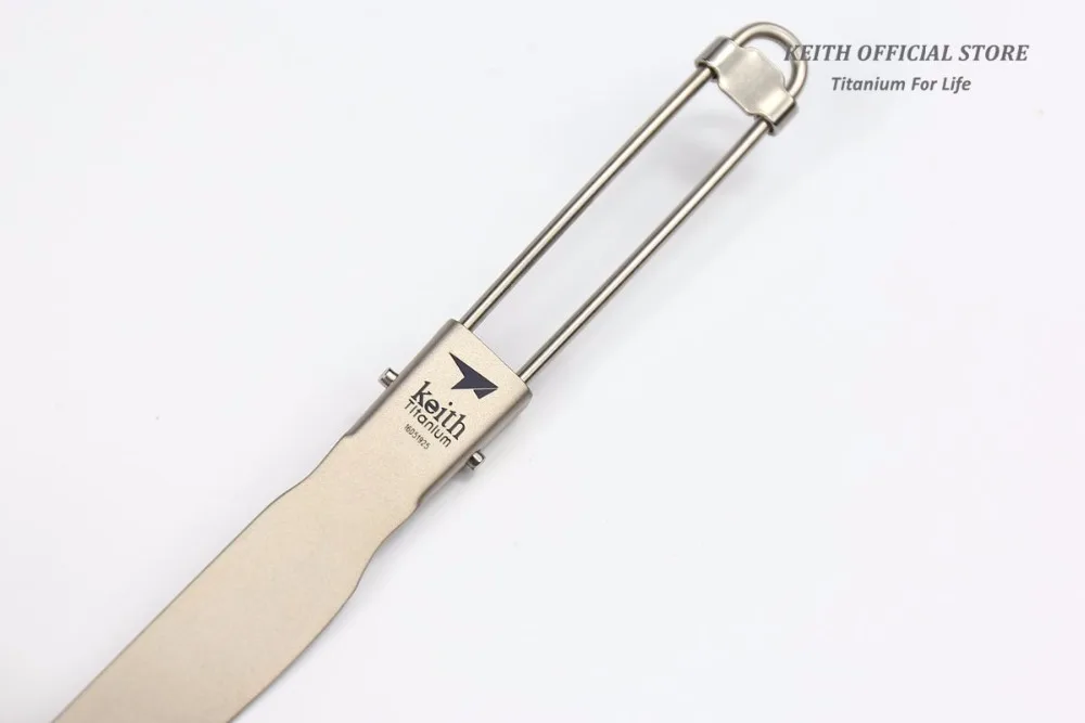 Keith titanio puro mesa plegable cuchillo camping senderismo portátil Mesas de exterior cena Cuchillo ultraligero sólo 13.8G ti5304