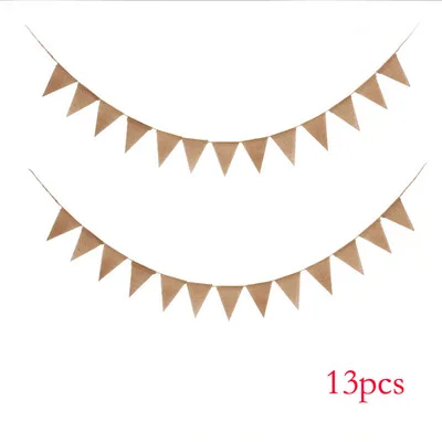 DIY ретро Сельский фестиваль поставки конфеты бар сердце печать баннер Hessian Pennant