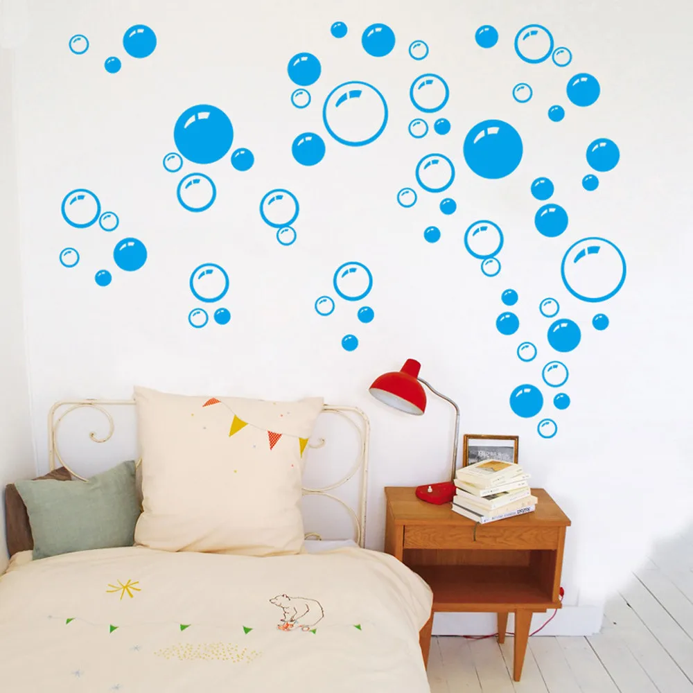 Пузырьки круг съемные Настенные обои ванная комната окна стикер наклейка дома DIY детские настенные стикеры украшения спальни для детей