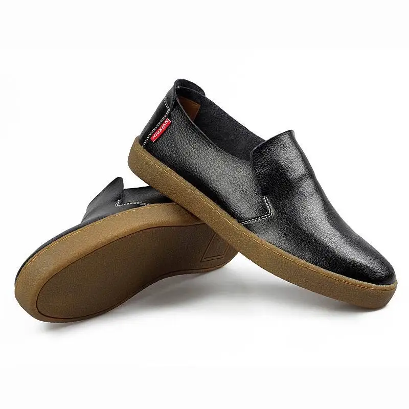 Handmade Men Shoes Soft Leather Moccasins Slip On Men Flats Cow Muscle Sole Comfort Driving Shoes For Men