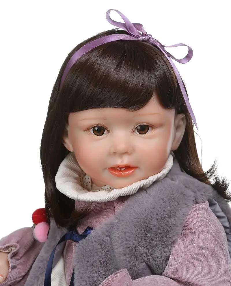 Кукла-реборн младенец игрушка Мягкий силиконовый винил reborn girl 28 дюймов 70 см как 1 год настоящие Детские куклы игрушки Детский подарок