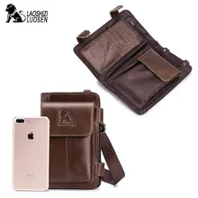 LAOSHIZI, натуральная кожа, Мужская однотонная поясная сумка, деловая поясная сумка для телефона, поясная сумка для денег, нагрудная сумка, модный кошелек, сумки на плечо