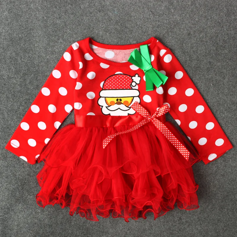 Рождественское платье; одежда для маленьких девочек; красное рождественское платье для маленьких девочек; Детский новогодний праздничный костюм Санты; Детские праздничные платья