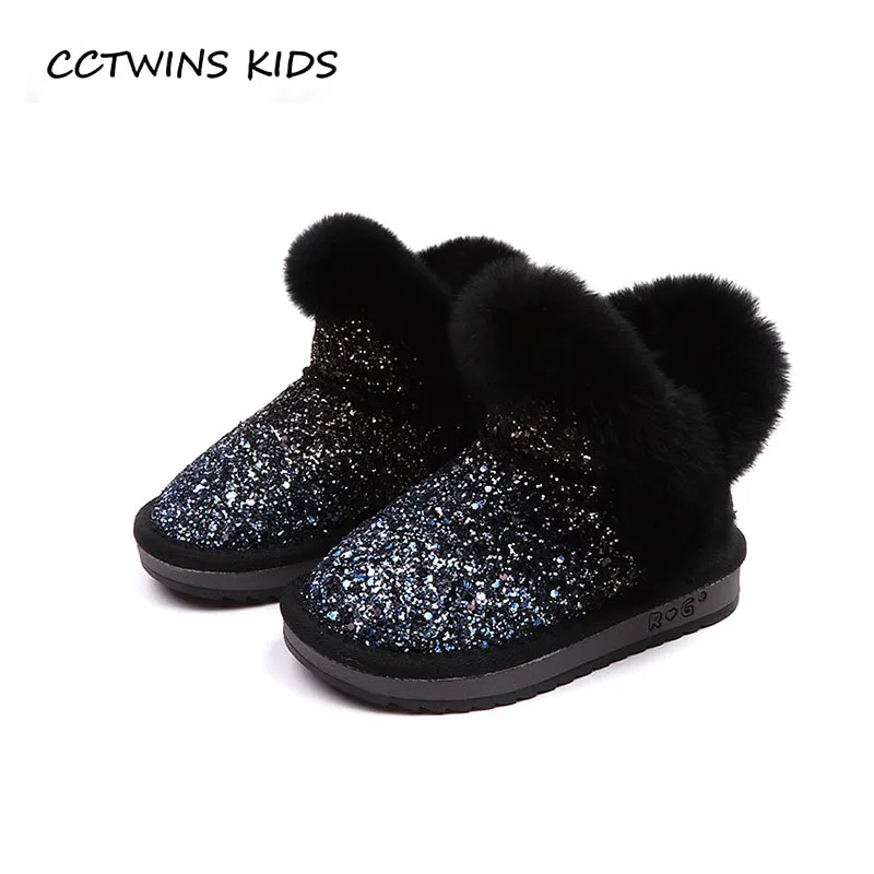 Goedkoop CCTWINS KIDS 2018 Winter Kinderen Mode Glitter Schoen Peuter Merk Mid Kalf Laars Meisje Warm Sneeuw Boot CS1521