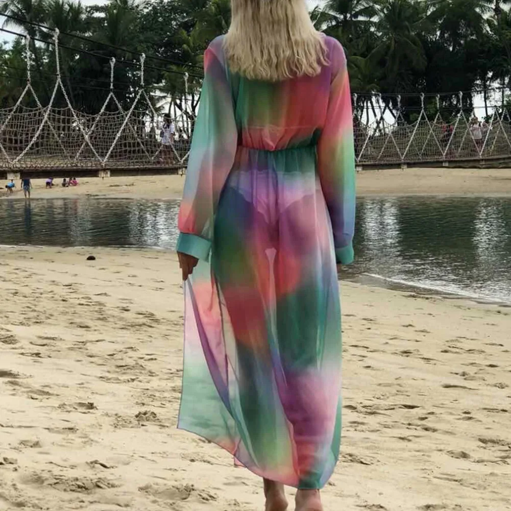 Новое поступление 2020 женская накидка на бикини купальник Пляжное Платье макси с