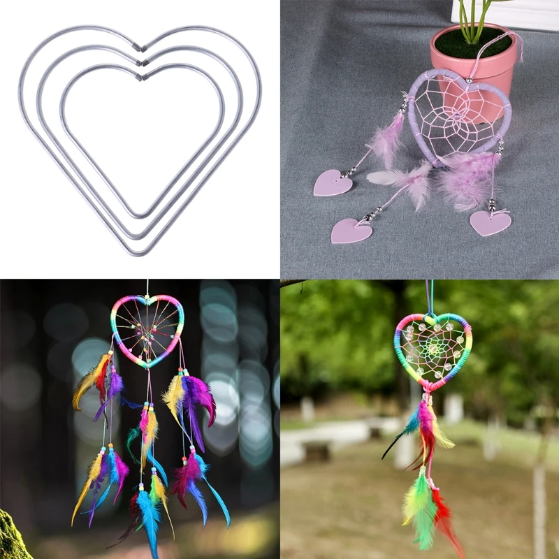 1PC Multi size heart-shaped Simple Metal Ring Hoops For DIY Manual Handmade Crafts Dream Catcher Hanging Decoration Material | Дом и сад