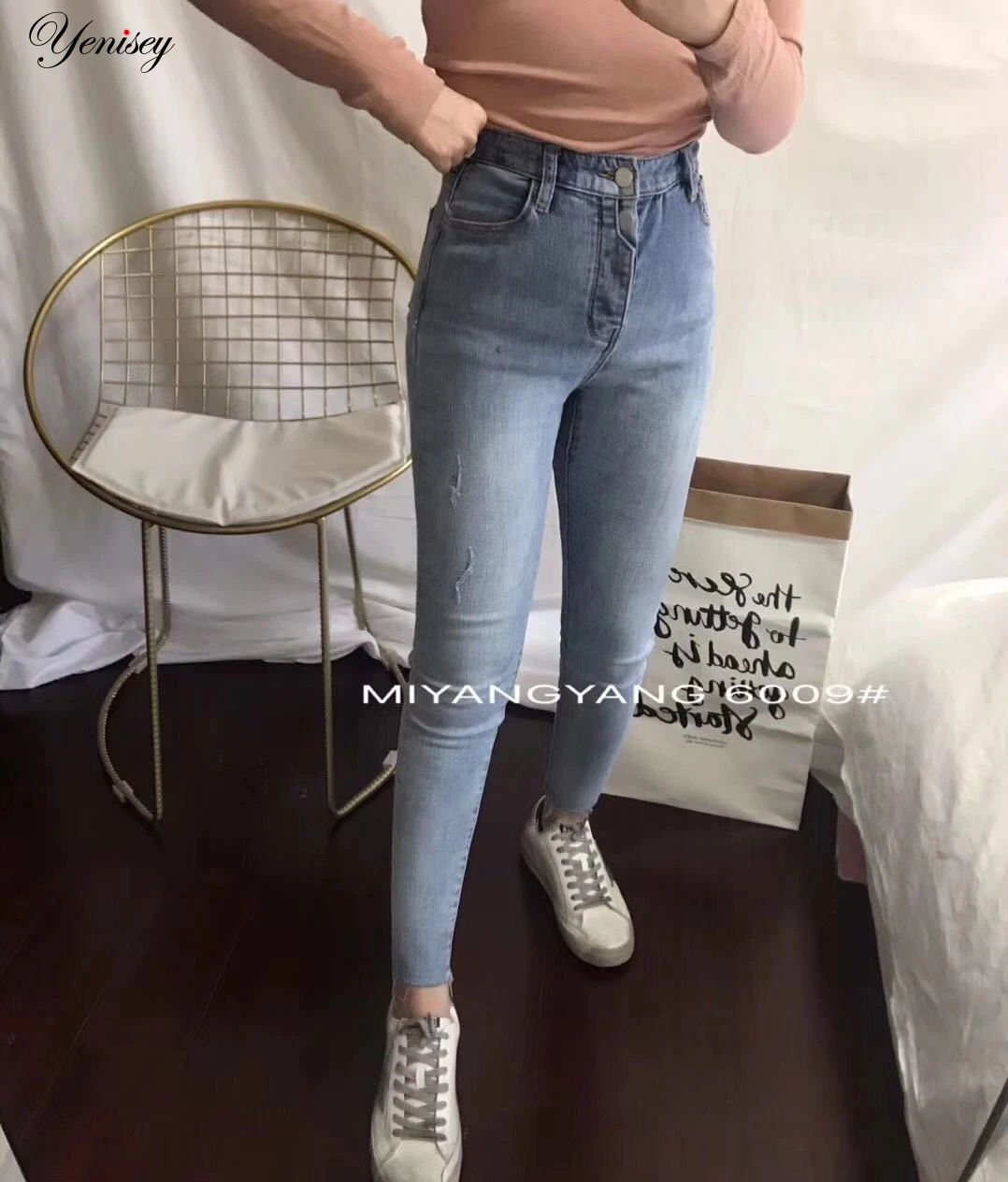 Женские джинсовые обтягивающие Стрейчевые сексуальные брюки, мягкие колготки, леггинсы, женские джинсы