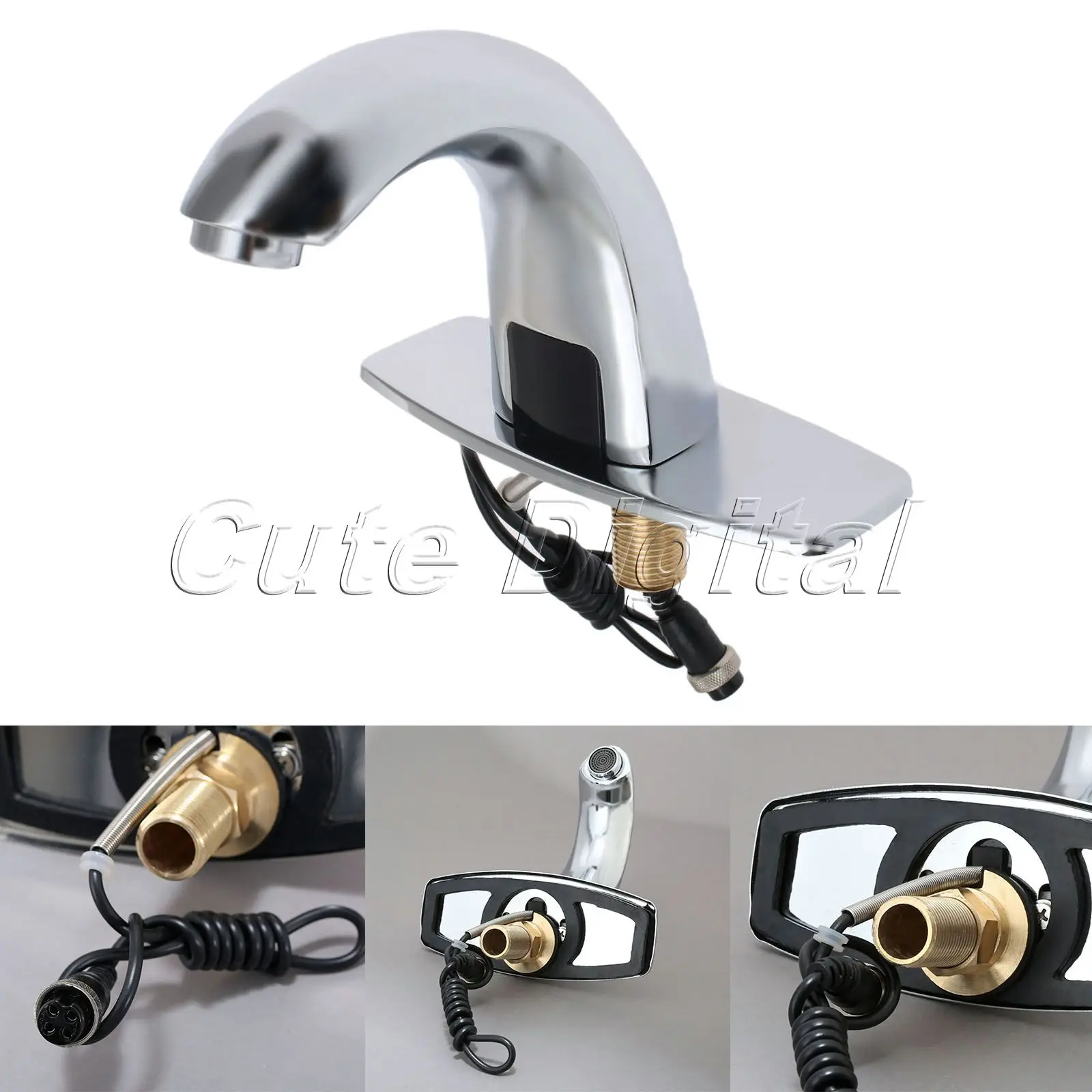 Automatic Electronic Hands Free Bathroom Faucet Basin Cold Water