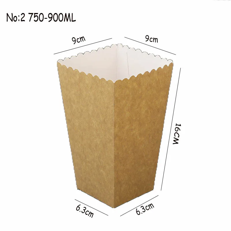 Одноразовые крафт-бумаги Бумага чашка для попкорна снэк-Бумага коробка картофель фри полосатая коробка Твердые быстрая Еда толстые контейнер Кино посылка чашка 50 шт./компл - Цвет: NO.2