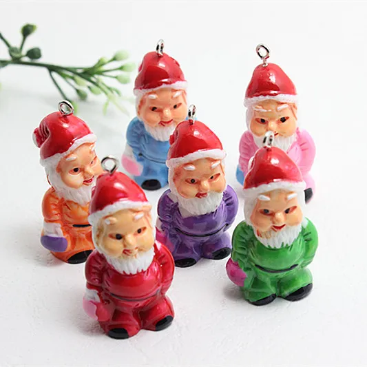 

10pcs mix colors 3d resin Father Christmas Crafts for DIY Jewelry/craft decroation,21*35*26mm