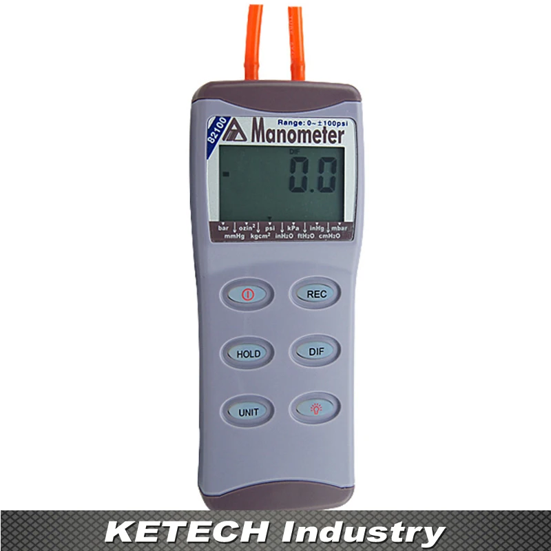 

AZ-82100 Digital Manometer Differential Air Pressure Meter Tester 0-100psi
