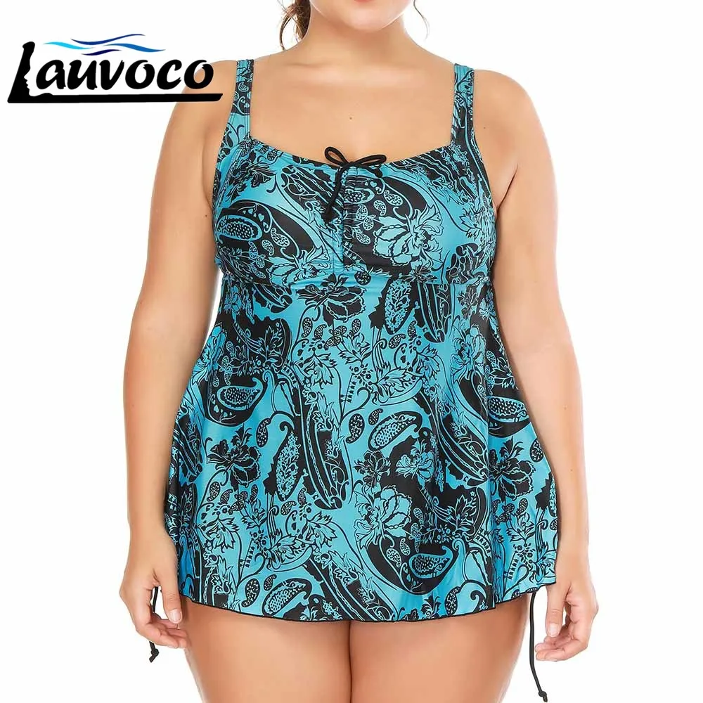 

Plus Size Swimwear Two Piece Swimsuit with Shorts Swimming Suit Women Paded Skirt Girls Bathing Suit Fat Large Cup Beachwear