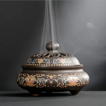 

ERMAKOVA Incense Holder Burner Censer Porcelain Stick Coil Cone Incense Holder Room Home Office Desktop Decoration Gift