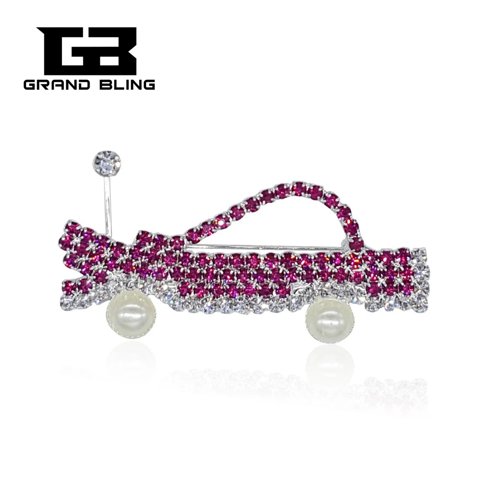 Blingbling брошь с кристаллами ювелирные изделия Стразы розовая в виде седана булавки