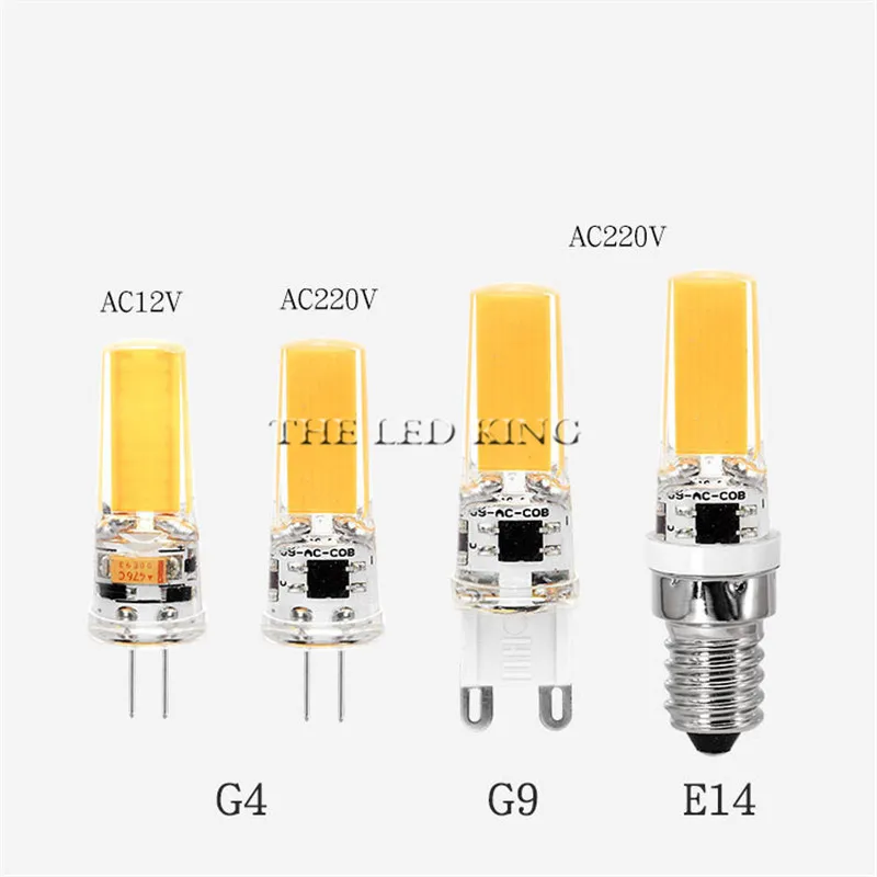 G4 Светодиодный светильник 12 В DC/AC 3 Вт 6 Вт 9 Вт 12 Вт светодиодный G4 светодиодный bombilla luz de la super brillante G4 COB de silicona bombillas ampolla G9