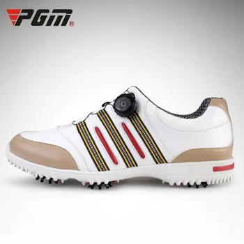

PGM Men Knobs Buckle Genuine Leather Golf Shoes Breathable Waterproof Golf Sneakers Removable shoe nail anti-skid Shoes