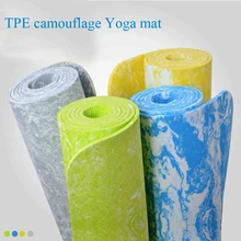 2016 camouflage TPE 6 mm Non-Slip Yoga Mat Exercise Fitness Mat light Weight Eco-friendly 185*62*0.6 cm Body Building 4colors