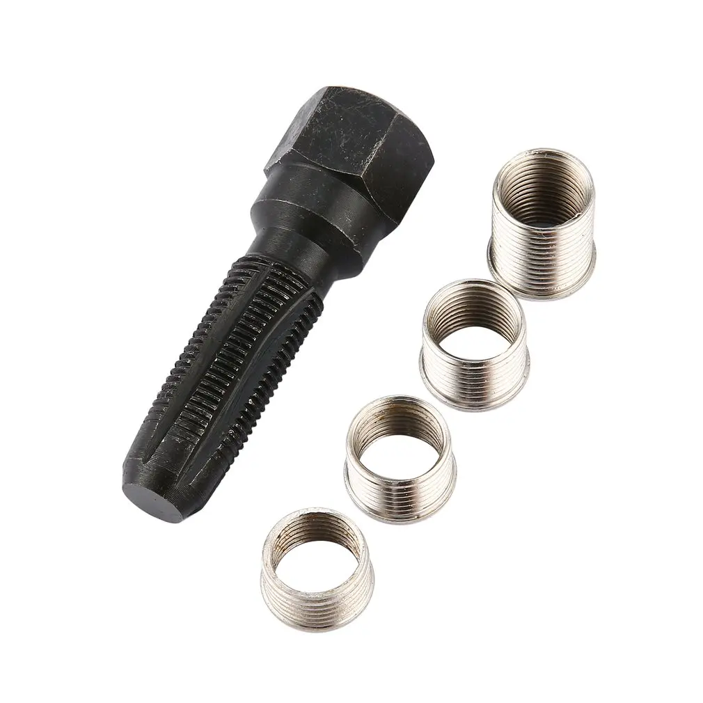 

5PCS Spark Plug Carbon Steel Cylinder Head Re-thread Rethreader Repair Tap Kit Rethread Tool Reamer Inserts Kit
