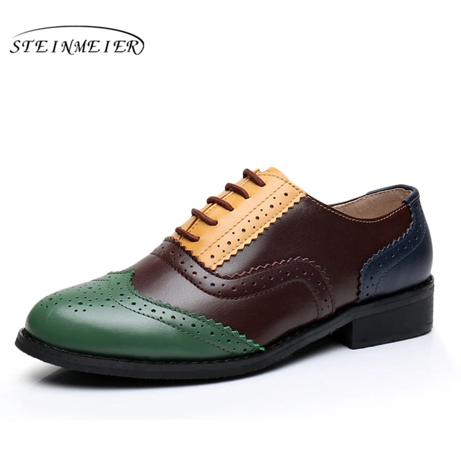 Weiß Grau Dame Wohnungen green green Grey Für Frauen White Handgemachte Brown Designer green Leder Grey Fur Schuhe Frühling Brogue Kuh Casual 2019 Grün Vintage Green green Colors Oxford White Echtes Red other Fur Brown c0w6PqZFx