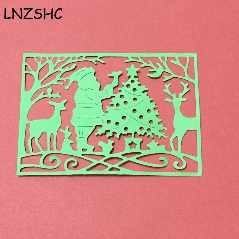 

LNZSHC Merry Christmas Scene Santa Tree Deer Metal Cutting Dies Stencil DIY Scrapbooking Embossing Folder Album Decorative