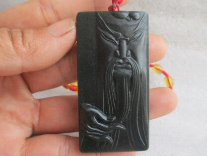 

Free shipping >>@>> hot sell 100% pure natural hetian jade carving of guan yu pendant/appraisal certificate