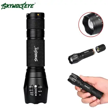 

SKYWOLFEYE 8000 Lumen Zoomable T6 LED Flashlight Waterproof 3 Modes Portable 18650 Mini Torch Focus Lamp For Cycling