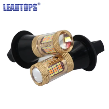 

2pcs High Power Turn Signal Light 54 SMDS T20 1156 12V 30W Chip Lamp Car Dual-Color LED DRL Front Turn Signal Brake Lights BB