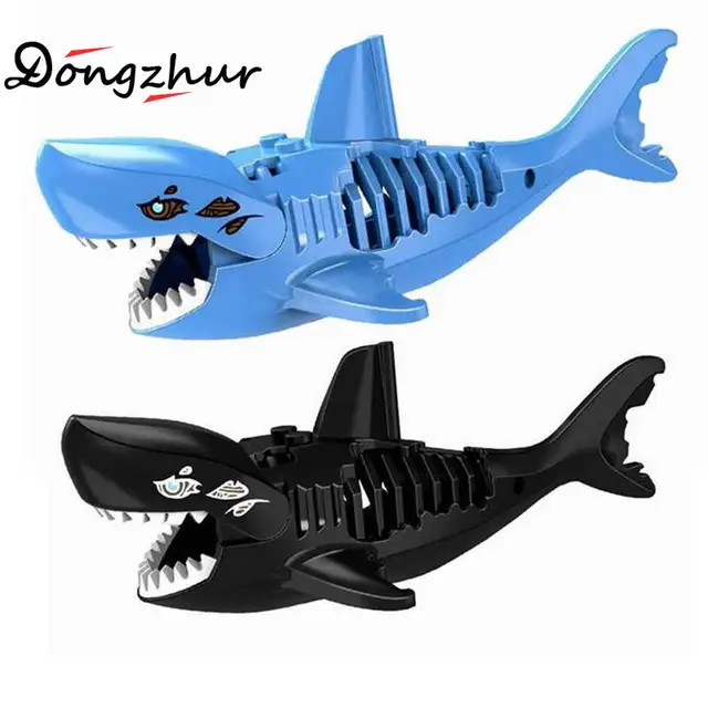 Best Price 3D Three-dimensional Shark Assembled Toys Ghost Zombie Shark Jack Sparrow Pirates Of The Caribbean Hulk LEGOINGS Toys For Child