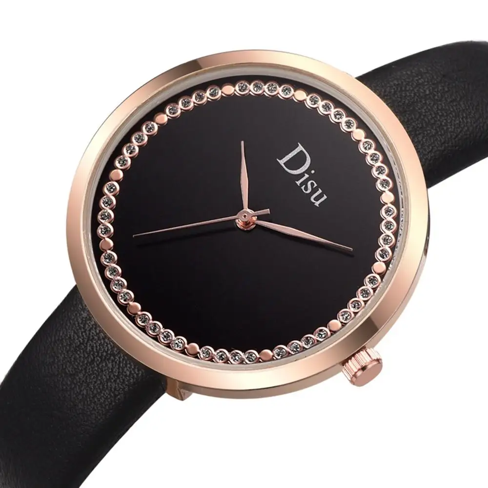 

Hot Sale Women's Watches Business Ladies Quartz Wristwatch Leather Strap Temperament Clock Reloj Mujer @50