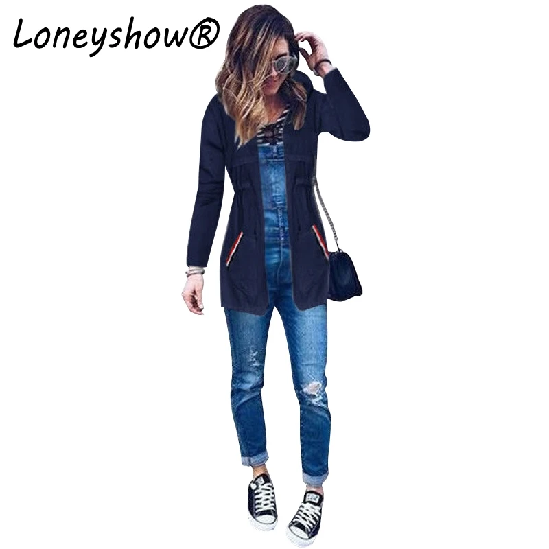Loneyshow Новая мода Повседневное Твердые капюшоном ремень тонкий Пальто для будущих