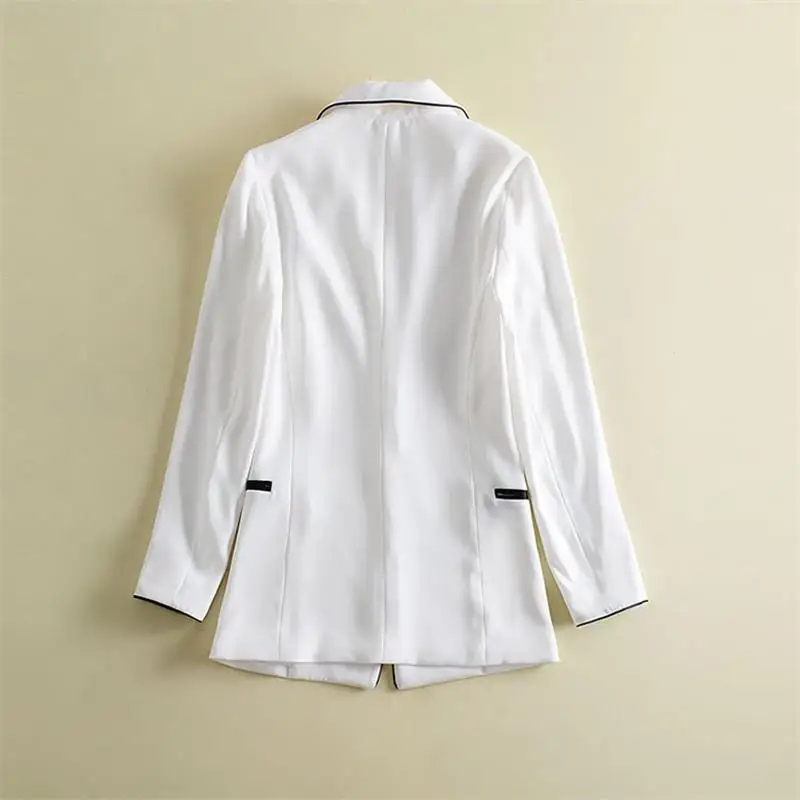 Women Blazer 2018 High Quality Autumn Runway Long Sleeve Female Jacket Blazers Ladies Office Outerwear White NP BLZ039