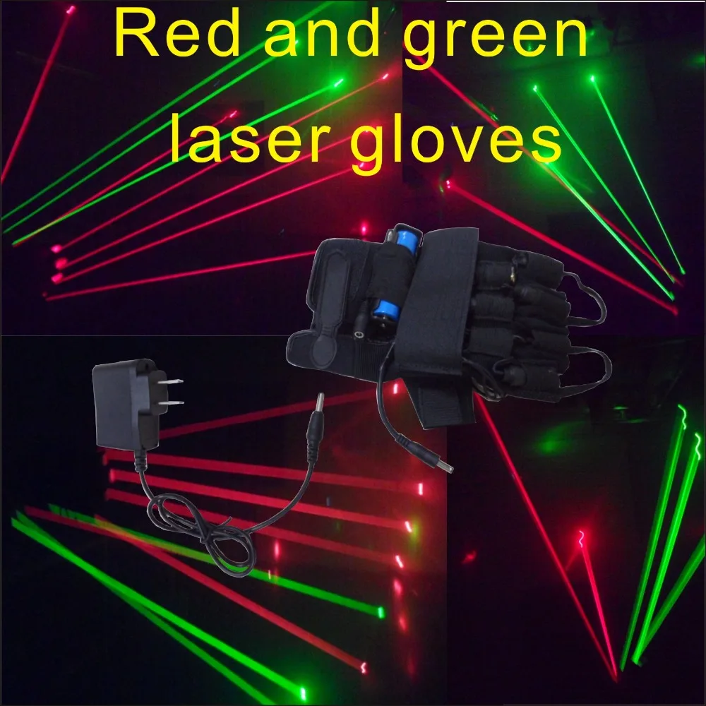 

Red and green laser gloves rechargeable two red two green laser performance glove