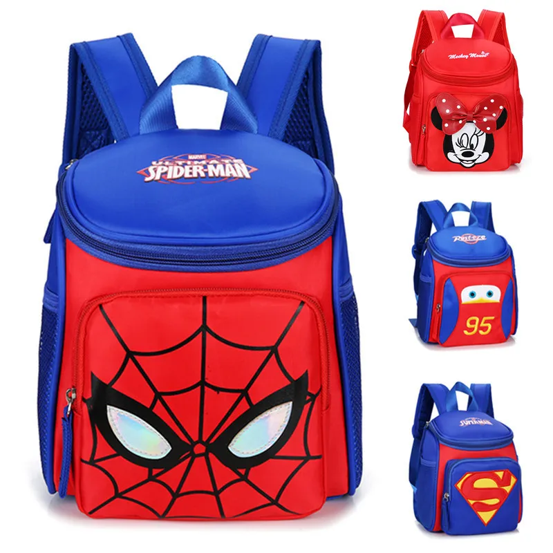 

Plush children's bag cute baby kindergarten bag 1-3 years old male girl Minnie Spiderman superman backpack