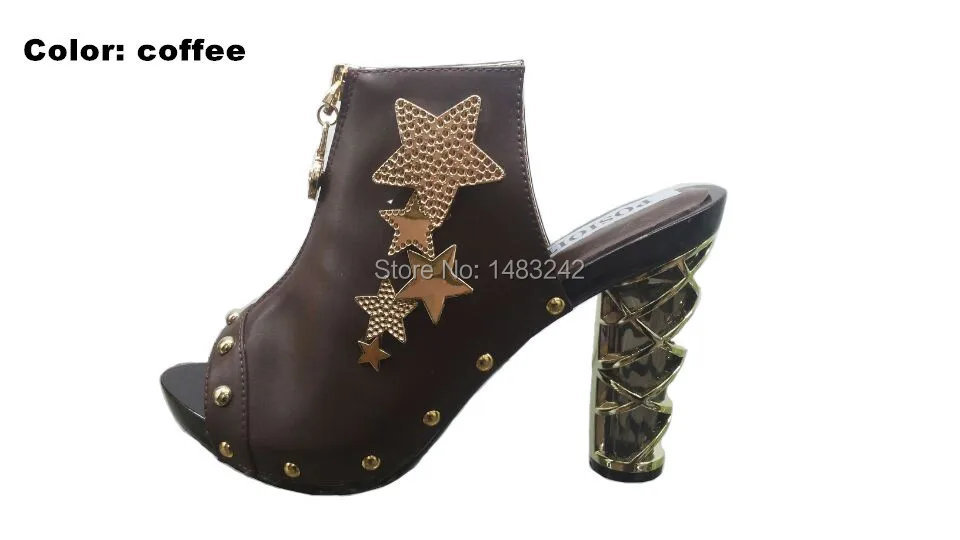 Free Shipping NO 24 5 brown color Nigeria New arrival fashion nice matching lady font b