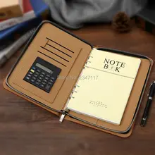 Офис А5 18 см x 26 см из искусственной кожи на молнии портфель бизнес руководителя Padfolio классификация папка для документов с калькулятором