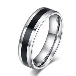 Лидер продаж, стальное кольцо в стиле ретро для женщин и мужчин, ширина 6 мм, нержавеющая сталь, модное обручальное кольцо, ювелирные изделия